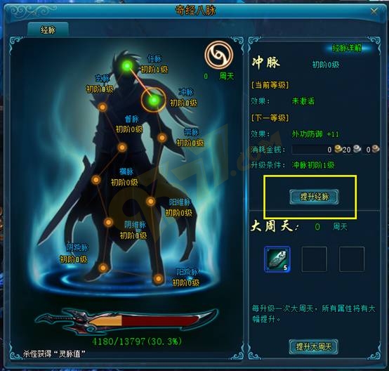 九鼎记经脉系统玩法