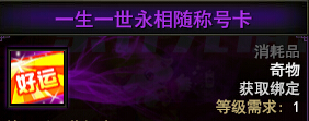 大战神一生一世永相随称号属性鉴赏