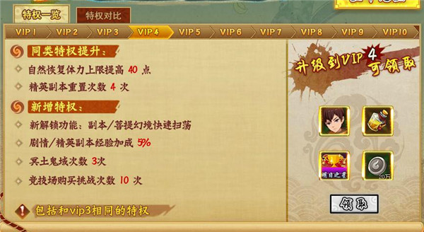 镇魂街VIP4特权